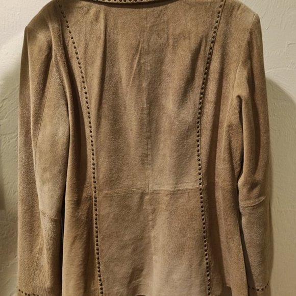 C CONCEPT womens leather button up jacket size 12 - Picture 2 of 6